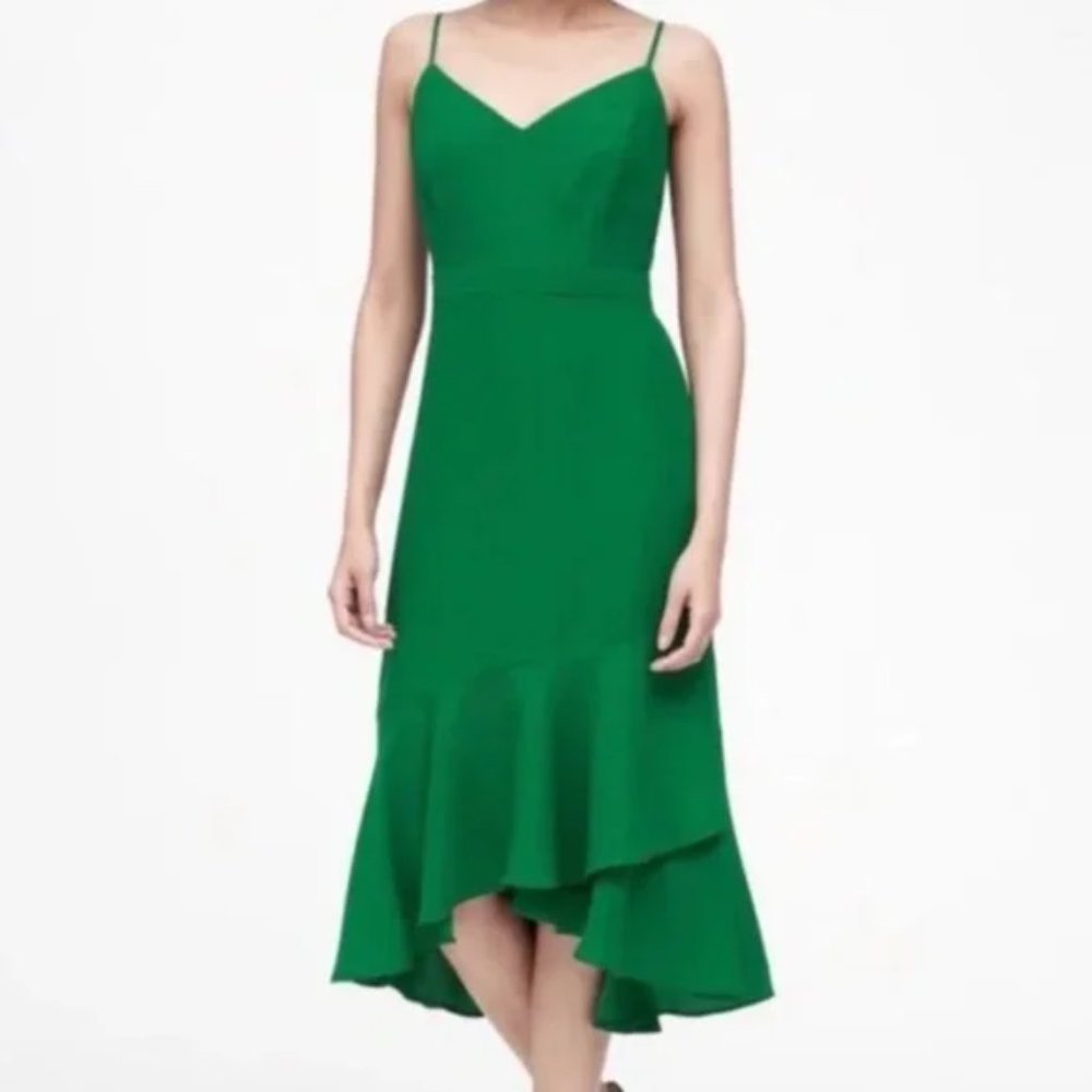 Banana Republic Kelly Green Spaghetti Strap Dress